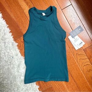 Athleta Blue Racerback Tank Top Fitted Ribbed Knit